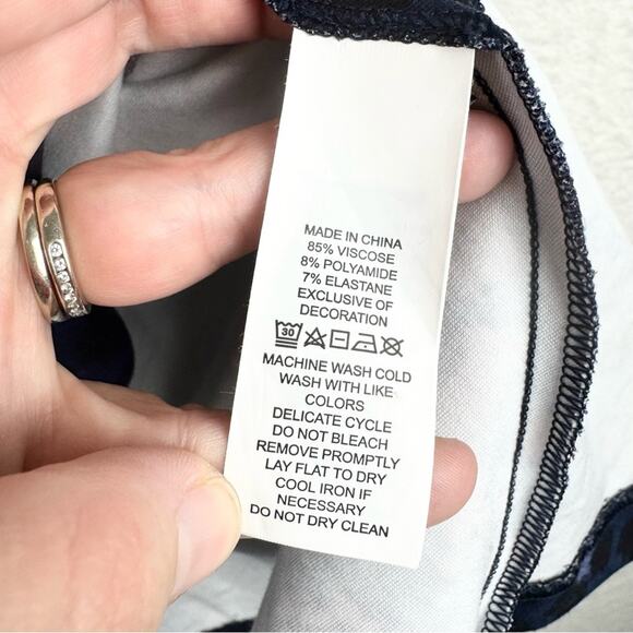 Kate Spade Blue Broome Street Leopard Lace Up Ponte Fit & Flare Dress Sz S Glam - Picture 12 of 13